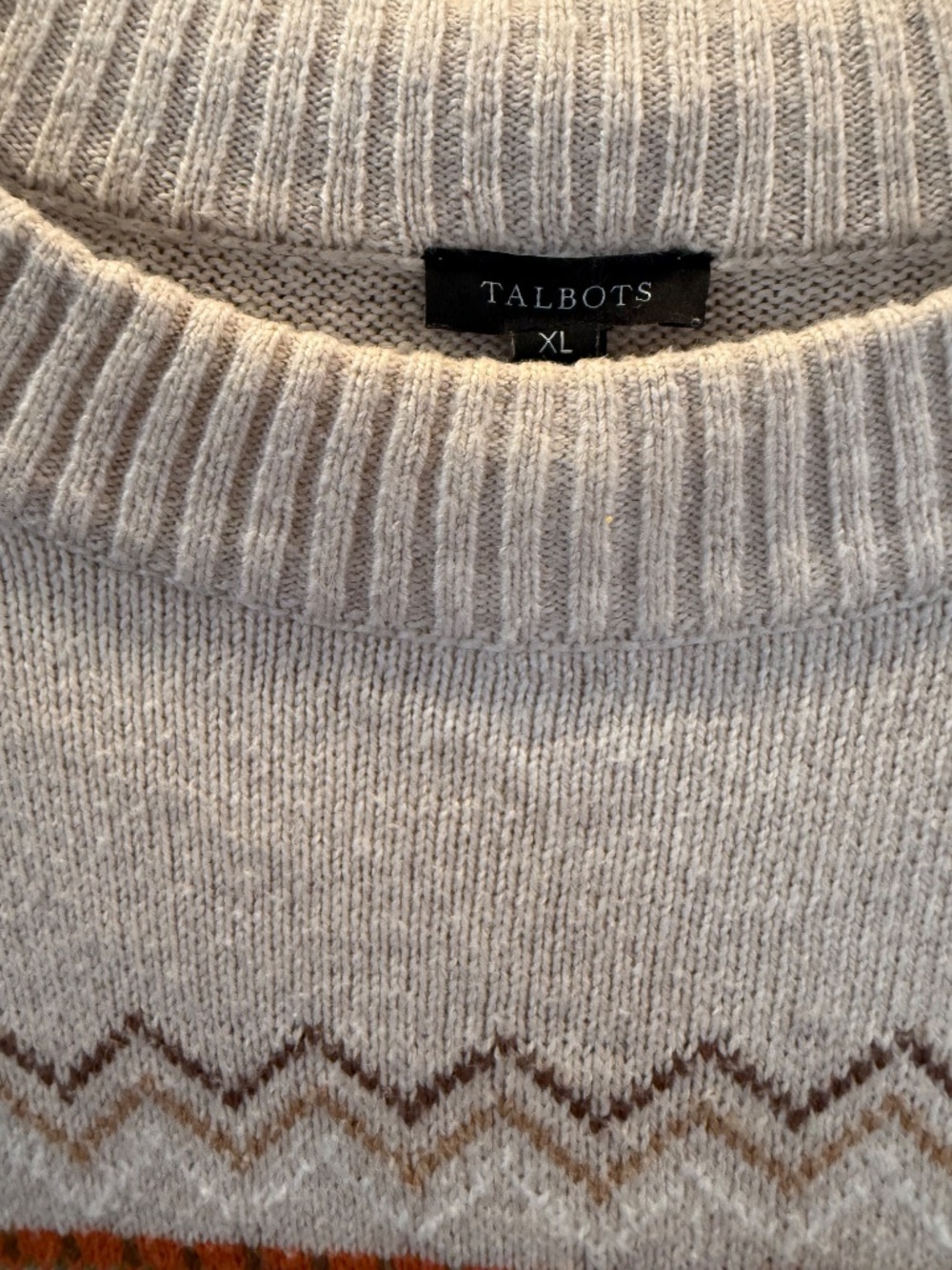 Talbots Fox Fair Isle Print Sweater, Size XL - Picture 4 of 4